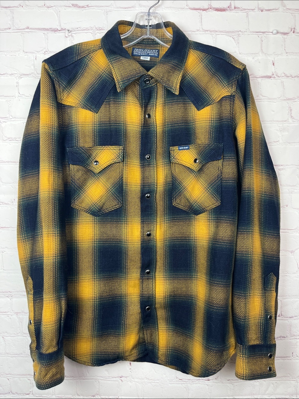 Iron Heart Yellow and Black Ombre Check Western Shirt